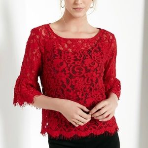 Karen Kane| FLARE SLEEVE LACE TOP